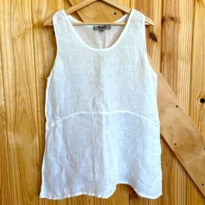FLAX white linen tank, NWOT